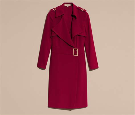 burberry buckle detail satin-back crepe trench dress|Burberry signatures for men.